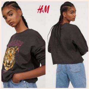 H&M desolate tiger cropped sweatshirt
